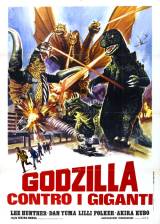 Miniature d'affiche italienne de 'Godzilla contre Gigan'