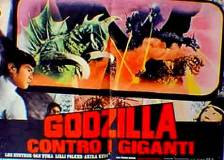 Miniature d'affiche italienne de 'Godzilla contre Gigan'
