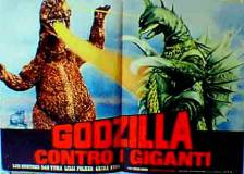 Miniature d'affiche italienne de 'Godzilla contre Gigan'
