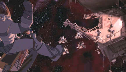 Cale au-dessus de son lieu de travail sur la station Tau-14 - Titan A.E.